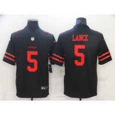 San Francisco 49ers #5 Trey Lance Black 2021 Draft Vapor Limited Jersey