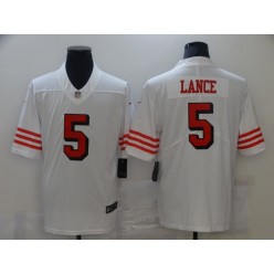 San Francisco 49ers #5 Trey Lance White 2021 Draft Color Rush Vapor Limited Jersey