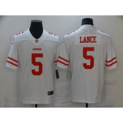 San Francisco 49ers #5 Trey Lance White 2021 Draft Vapor Limited Jersey