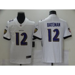 Baltimore Ravens #12 Rashod Bateman White 2021 NFL Draft Vapor Untouchable Limited Jersey