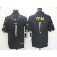 Chicago Bears #1 Justin Field Black Gold Vapor Untouchable Limited Jersey