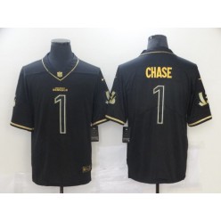 Cincinnati Bengals #1 Ja'Marr Chase Black Gold Vapor Untouchable Limited Jersey