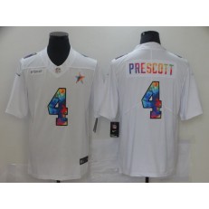 Dallas Cowboys #4 Dak Prescott White Vapor Untouchable Rainbow Limited Jersey