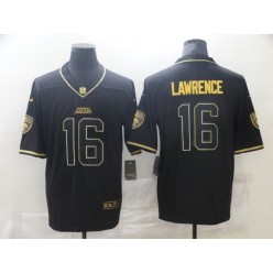 Jacksonville Jaguars #16 Trevor Lawrence Black Gold Vapor Untouchable Limited Jersey