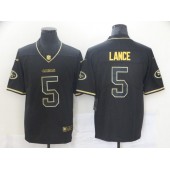 San Francisco 49ers #5 Trey Lance Black Gold Vapor Untouchable Limited Jersey