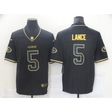 San Francisco 49ers #5 Trey Lance Black Gold Vapor Untouchable Limited Jersey