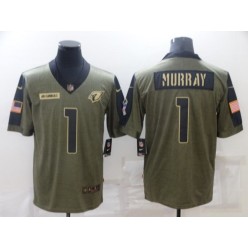 Arizona Cardinals #1 Kyler Murray Olive 2021 Salute To Service Limited Jersey