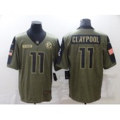 Baltimore Ravens #11 Chase Claypool Olive 2021 Salute To Service Limited Jersey