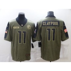 Baltimore Ravens #11 Chase Claypool Olive 2021 Salute To Service Limited Jersey