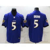 Baltimore Ravens #5 Marquise Brown Purple Vapor Untouchable Limited Jersey