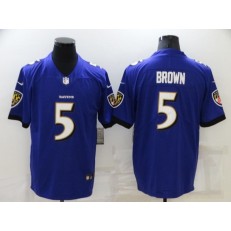 Baltimore Ravens #5 Marquise Brown Purple Vapor Untouchable Limited Jersey
