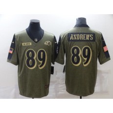 Baltimore Ravens #89 Mark Andrews Olive 2021 Salute To Service Limited Jersey