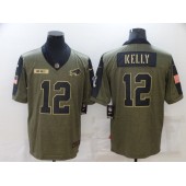 Buffalo Bills #12 Jim Kelly Olive 2021 Salute To Service Limited Jersey