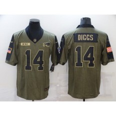 Buffalo Bills #14 Stefon Diggs Olive 2021 Salute To Service Limited Jersey