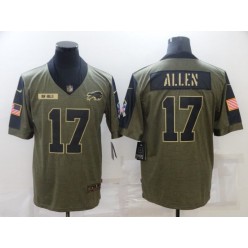 Buffalo Bills #17 Josh Allen Olive 2021 Salute To Service Limited Jersey
