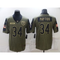 Chicago Bears #34 Walter Payton Olive 2021 Salute To Service Limited Jersey
