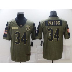 Chicago Bears #34 Walter Payton Olive 2021 Salute To Service Limited Jersey