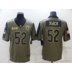 Chicago Bears #52 Khalil Mack Olive 2021 Salute To Service Limited Jersey