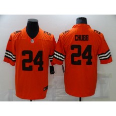 Cleveland Browns #24 Nick Chubb Orange Inverted Legend Limited Jersey