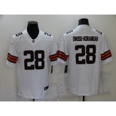 Cleveland Browns #28 Jeremiah Owusu Koramoah White Vapor Untouchable Limited Jersey