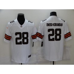 Cleveland Browns #28 Jeremiah Owusu Koramoah White Vapor Untouchable Limited Jersey
