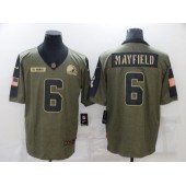 Cleveland Browns #6 Baker Mayfield Olive 2021 Salute To Service Limited Jersey
