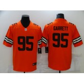 Cleveland Browns #95 Myles Garrett Orange Inverted Legend Limited Jersey