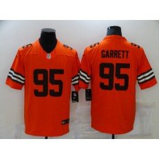 Cleveland Browns #95 Myles Garrett Orange Inverted Legend Limited Jersey