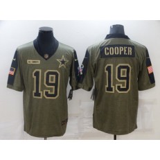 Dallas Cowboys #19 Amari Cooper Olive 2021 Salute To Service Limited Jersey