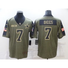 Dallas Cowboys #7 Trevon Diggs Olive 2021 Salute To Service Limited Jersey