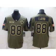 Dallas Cowboys #88 CeeDee Lamb Olive 2021 Salute To Service Limited Jersey