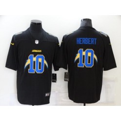 Los Angeles Chargers #10 Justin Herbert Black Shadow Logo Limited Jersey
