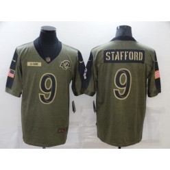 Los Angeles Rams #9 Matthew Stafford Olive 2021 Salute To Service Limited Jersey
