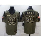 Los Angeles Rams #99 Aaron Donald Olive 2021 Salute To Service Limited Jersey