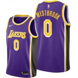 Los Angels Lakers #0 Russell Westbrook Purple Nike Swingman Jersey