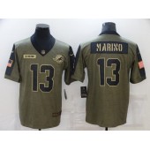 Miami Dolphins #13 Dan Marino Olive 2021 Salute To Service Limited Jersey