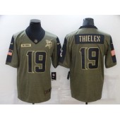 Minnesota Vikings #19 Adam Thielen Olive 2021 Salute To Service Limited Jersey