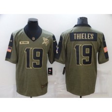 Minnesota Vikings #19 Adam Thielen Olive 2021 Salute To Service Limited Jersey