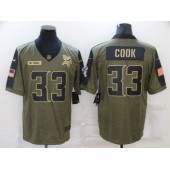Minnesota Vikings #33 Dalvin Cook Olive 2021 Salute To Service Limited Jersey