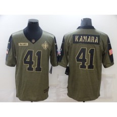 New Orleans Saints #14 Alvin Kamara Olive 2021 Salute To Service Limited Jersey