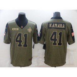 New Orleans Saints #14 Alvin Kamara Olive 2021 Salute To Service Limited Jersey