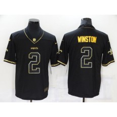 New Orleans Saints #2 Jameis Winston Black Gold Vapor Untouchable Limited Jersey