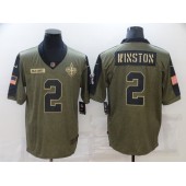 New Orleans Saints #2 Jameis Winston Olive 2021 Salute To Service Limited Jersey