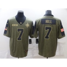 New Orleans Saints #7 Taysom Hill Olive 2021 Salute To Service Limited Jersey