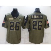 New York Giants #26 Saquon Barkley Olive 2021 Salute To Service Limited Jersey