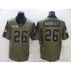 New York Giants #26 Saquon Barkley Olive 2021 Salute To Service Limited Jersey