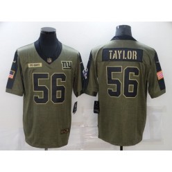 New York Giants #56 Lawrence Taylor Olive 2021 Salute To Service Limited Jersey