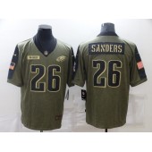 Philadelphia Eagles #26 Miles Sanders Olive 2021 Salute To Service Limited Jersey