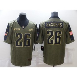 Philadelphia Eagles #26 Miles Sanders Olive 2021 Salute To Service Limited Jersey