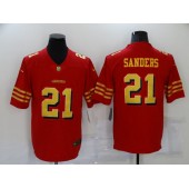 San Francisco 49ers #21 Deion Sanders Red Gold Color Rush Vapor Untouchable Limited Jersey